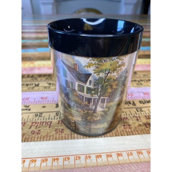 2 Vintage 80s Thermo-Serv Coffee Mugs made in USA Cabin Mill Print Currier Ives - Picture 7 of 11